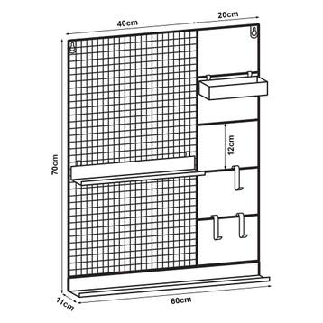 [en.casa] Wandrek Westre metaal 70x60x11 cm zwart, Verzenden, Nieuw in verpakking