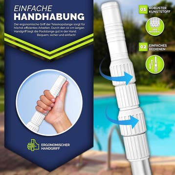 Tillvex® Telescopische stang voor Zwembadnet - Verstelbaar 1, Verzenden, Zo goed als nieuw
