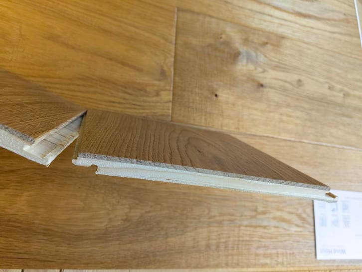 Eikenvloer Lamelparket 3-strook Vloeren met KLIK Multiplank, Doe-het-zelf en Verbouw, Vloerdelen en Plavuizen, Minder dan 10 cm