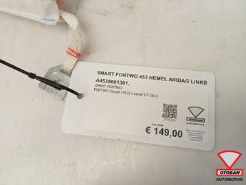 Smart Fortwo 453 2015+ Hemel Dak Airbag Links A4538601301, Ophalen, Gebruikt, Smart