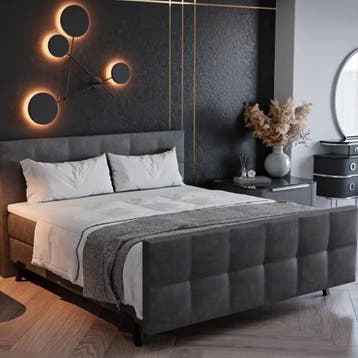 V2800 boxspringset vlak 180/210 kompleet LAATSTE SHOWROOM, Verzenden, Nieuw, Wit