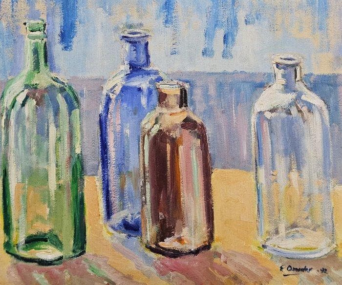 Spanish School (XX) - NO RESERVE - Four Bottles In Morning, Antiek en Kunst, Kunst | Schilderijen | Klassiek