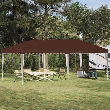 vidaXL Pop-up partytent 575 x 290 x 245 cm Bruin, Verzenden, Nieuw, Partytent
