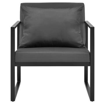 Tuinstoel tuin armleunstoel set van 2 zwart 70x60x60cm, Verzenden, Nieuw