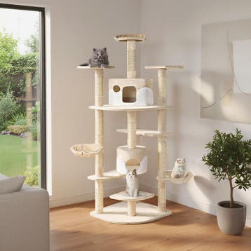 Krabpaal Fippi 201cm - beige / wit, Verzenden, Nieuw