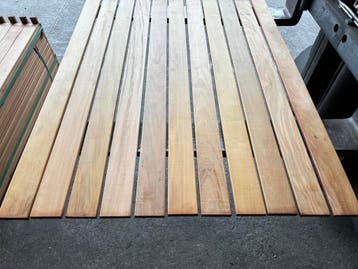 vlonderplanken-planken-schutting-Hardhout-Garapa-16x90mm, Tuin en Terras, Ophalen, Nieuw, Hout