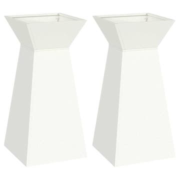 Design Plantenzuil Set - Wit Koudgewalst Staal - 41% Korting, Balkon, Minder dan 60 cm, Vierkant, Ophalen of Verzenden