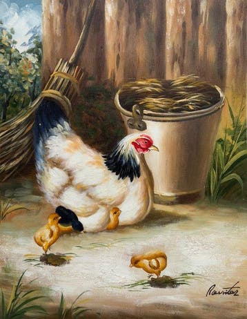 Rossitor (XX) - Gallina con sus crías