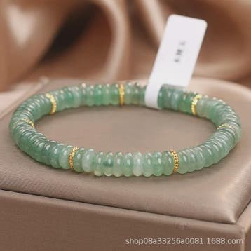 Natuurlijke Dongling Jade Kralen Armband - Groen & Wit, Verzenden, Nieuw