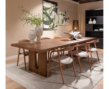 Eettafel Lira walnootfineer 300x120 cm- bruin | Eleonora, Ophalen of Verzenden, Nieuw