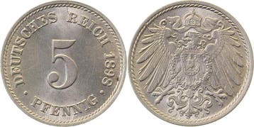 5 Pfennig Kaiserreich 1898j, Verzenden