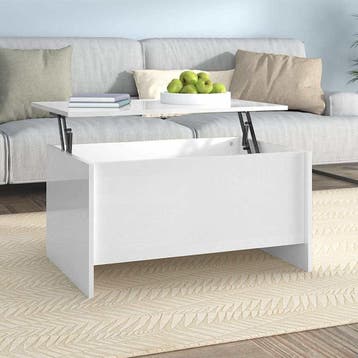 vidaXL Salontafel 80x55,5x41,5 cm bewerkt hout hoogglans wit, 50 tot 100 cm, Verzenden, Nieuw, 50 tot 100 cm
