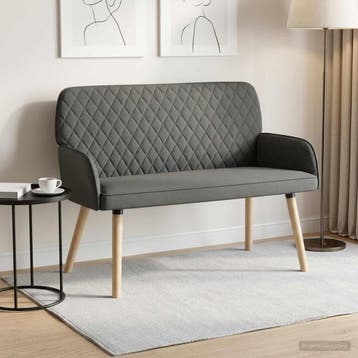 vidaXL 2-zitsbank met massief houten poten 2-zits, Verzenden, Minder dan 150 cm, Stof, Nieuw
