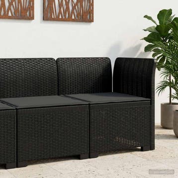 vidaXL Eénpersoons Tuinbank met Kussen Rattan Look PP, Tuin en Terras, Tuinsets en Loungesets, Verzenden, Nieuw