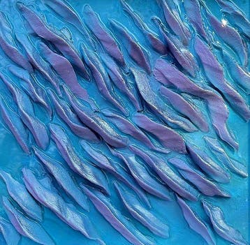 Maria Ruisi - Lavender Tide Sculptural Painting, Antiek en Kunst