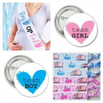 Genderreval set Boy or Girl 25-delig, Verzenden, Nieuw, Versiering, Geboorte of Huwelijk