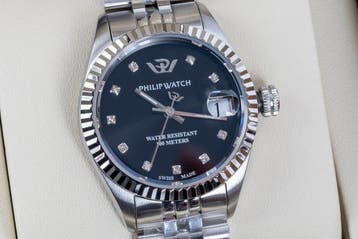 Philip Watch - Caribe Urban - Date - Black - Diamonds -, Sieraden, Tassen en Uiterlijk, Horloges | Heren, Nieuw