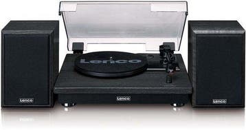 Platenspeler met speakers - Bluetooth - Auto-stop - Zwart -, Audio, Tv en Foto, Verzenden, Zo goed als nieuw