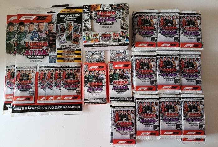 Topps Turbo Atax F1 - 2x Eco Pack + 2x Multi Pack + 100, Verzamelen, Stickers