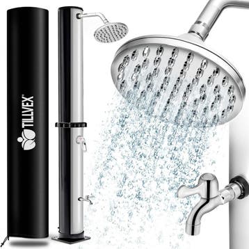 Buitendouche - Tuindouche - Zonneenergie - 20L - Zilver - Ti, Verzenden, Zo goed als nieuw