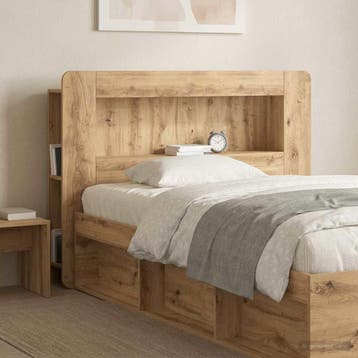 vidaXL Hoofdbordkast Artisanaal eiken 100 cm Geconstrueerd, Verzenden, Nieuw, Bruin, Hout