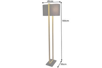 Staande lamp COLLEEN 160cm metaal goud met zwarte voet en, Ophalen of Verzenden, Nieuw
