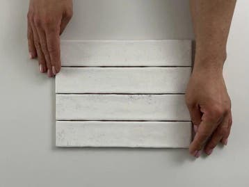 Wandtegel Ragno Kalon Handvorm Wit Glans 5x25 (Muurtegels), Nieuw, 20 tot 40 cm, 10 m² of meer, Wandtegels