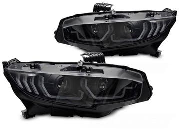 Koplampen Honda Civic X 16-21 LED Zwart, Ophalen of Verzenden, Nieuw