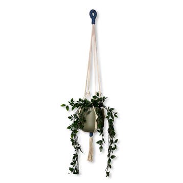 Plantenhanger Wacky Wit/Blauw - Katoen - Macramé -, Huis en Inrichting, Woonaccessoires | Overige, Ophalen of Verzenden, Nieuw