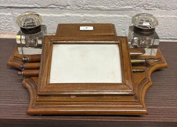Zonder minimumprijs - Bureauset - Hout, Glas, Messing, Nieuw