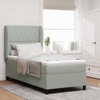 vidaXL Boxspringbed met matras Lichtgrijs 200 x 100 cm, Verzenden, Nieuw, Stof
