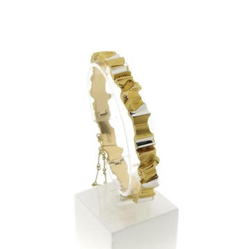 Lapponia bicolor gouden Alba armband (Schakelarmband), Sieraden, Tassen en Uiterlijk, Armbanden, Ophalen of Verzenden, Gebruikt
