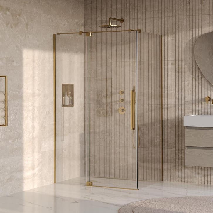 Brauer Stellar - Douchecabine met Draaideur - Helder Glas -, Doe-het-zelf en Verbouw, Sanitair, Nieuw, Rvs, Ophalen of Verzenden