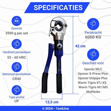 ToolLine | Perstang UP-set (hydraulisch) | Uponor perstang, Verzenden, Nieuw