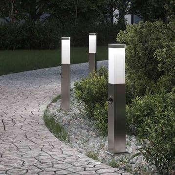 vidaXL Bolderverlichting met sensor 3 stuks 50 cm RVS IP44, Verzenden, Nieuw