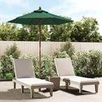 vidaXL Parasol met houten paal 196x231 cm groen, Verzenden, Nieuw, 1 tot 2 meter