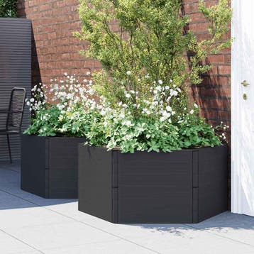 vidaXL Plantenbakken 2 st PP antracietkleurig, Verzenden, Nieuw, Kunststof