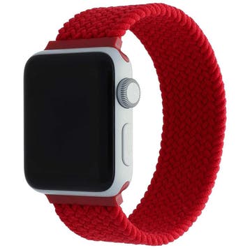 Apple Watch bandje - nylon - gevlochten solo - rood - rood, Verzenden, Nieuw