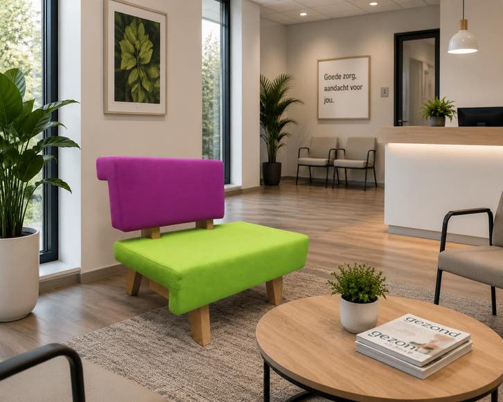 Prooff EXCLUSIEVE worksofa bank / fauteuil - groen / paarse, Huis en Inrichting, Banken | Sofa's en Chaises Longues, Ophalen of Verzenden