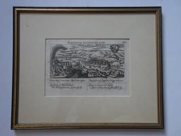 Originele gravure stad Bilbao, Spanje Daniel Meisner 1631, Antiek en Kunst, Verzenden, Gravure, Ingelijst