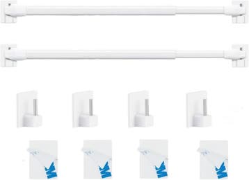 Verstelbare Gordijnstang 70-120cm | 57% Korting, Huis en Inrichting, Gebruikt, Wit, Minder dan 100 cm, Modern