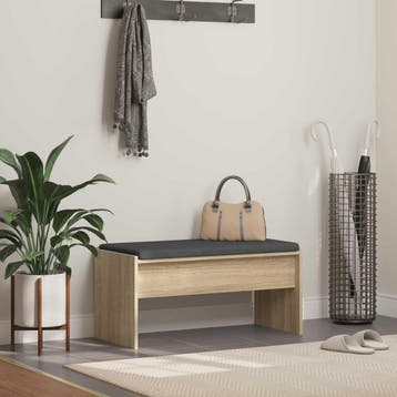 vidaXL Halbank met kussen Sonoma Eiken 83 x 38 x 40 cm, Verzenden, Nieuw