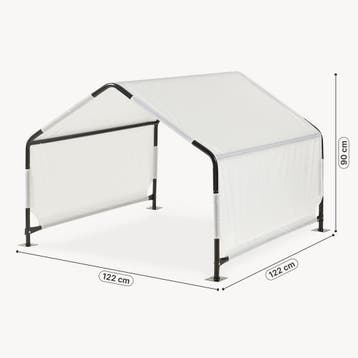 Honden tent Valevali 122x122x90 cm zwart en wit [en.casa], Verzenden, Nieuw