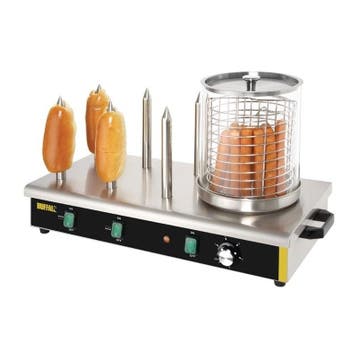 Hotdog verwarmer | 750W | 6 warmhoud pennen |, Verzenden, Nieuw in verpakking