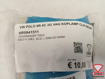 VW Polo 6R 6C 2G VAG Koplamp Houder Clip Nieuw 6R0941511, Auto-onderdelen, Verlichting, Ophalen, Nieuw, Volkswagen