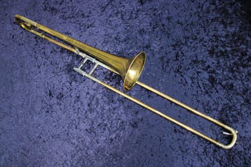 Conn 30H Burkle Trombone 1935, Ophalen of Verzenden, Gebruikt, Tenor, Met koffer