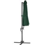 Parasol Ø 300cm met voetpedaal en beschermhoes - groen, Tuin en Terras, Verzenden, Nieuw