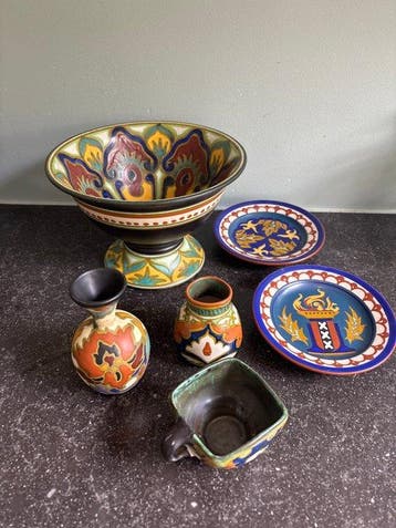 Plateelbakkerij Zuid-Holland - Vaas - Aardewerk - Gouds, Antiek en Kunst