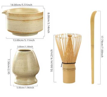 4-delige Matcha Thee Set – Bamboe Klopper en Kom, Verzenden