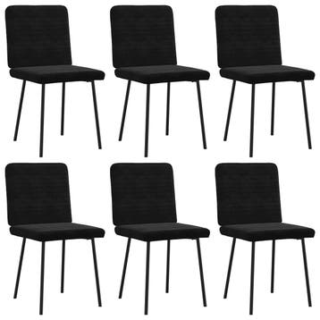 vidaXL Eetkamerstoelen 6 st fluweel zwart, Verzenden, Nieuw, Zwart